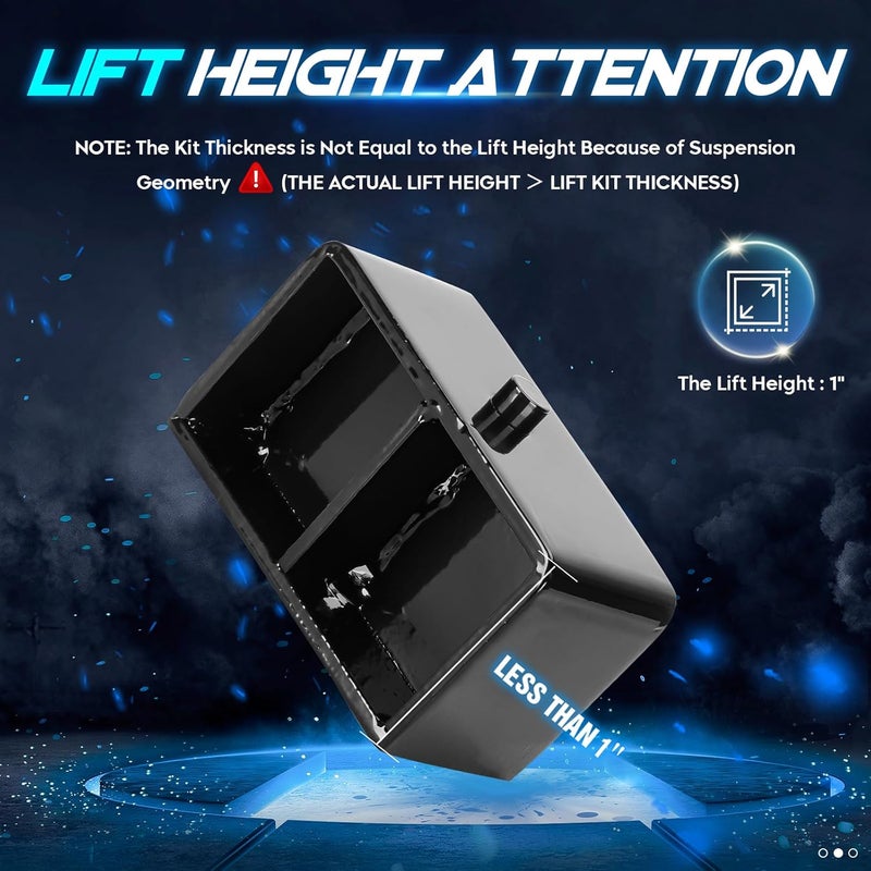 ILONPA 1" Rear Leveling Lift Block Kit with U-Bolts - Image 3