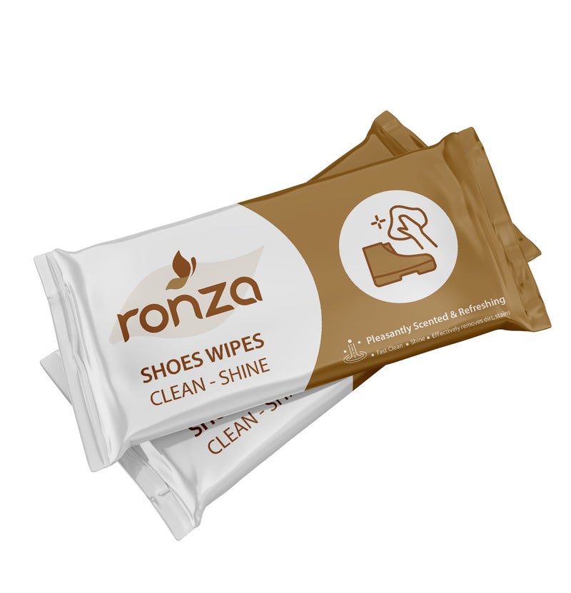 Ronza Wet Wipes Box for Polishing and Cleaning Leather and Shoes (50 Pieces) - Image 3
