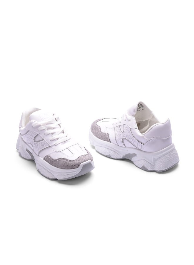 Sneakers featuring a modern and elegant design NR-116-WHITE&GRAY