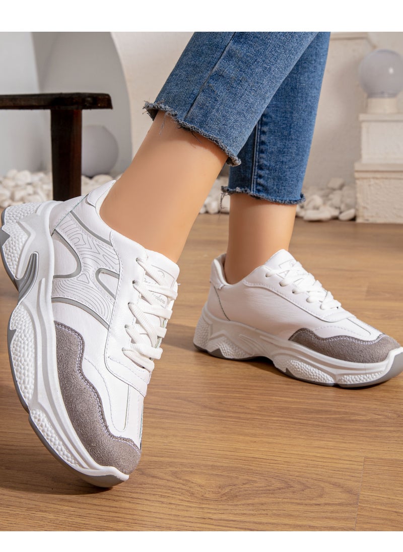 Sneakers featuring a modern and elegant design NR-116-WHITE&GRAY