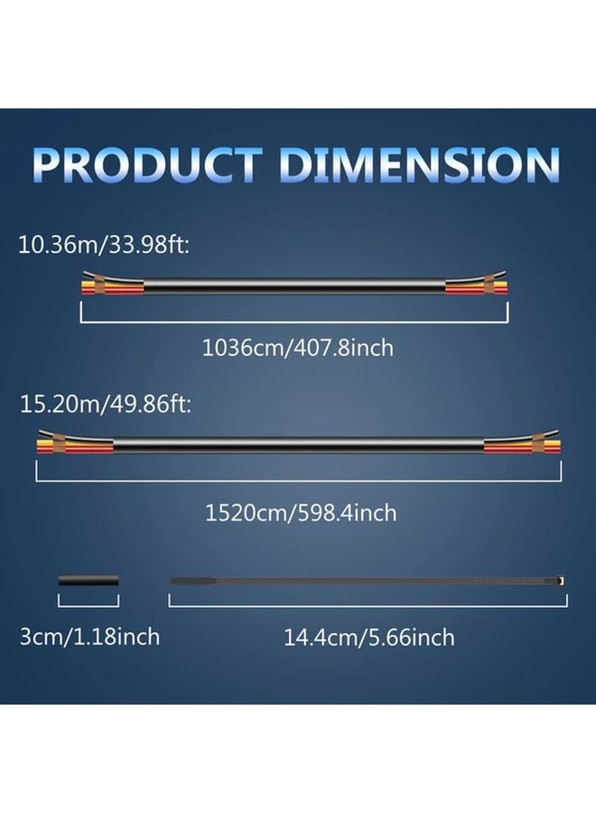3937 بوصة 10 م 15 م سلك تمديد مرن من PVC ثلاثي النواة مقاوم للحرارة والبرودة لإضاءة المركبات - Image 3