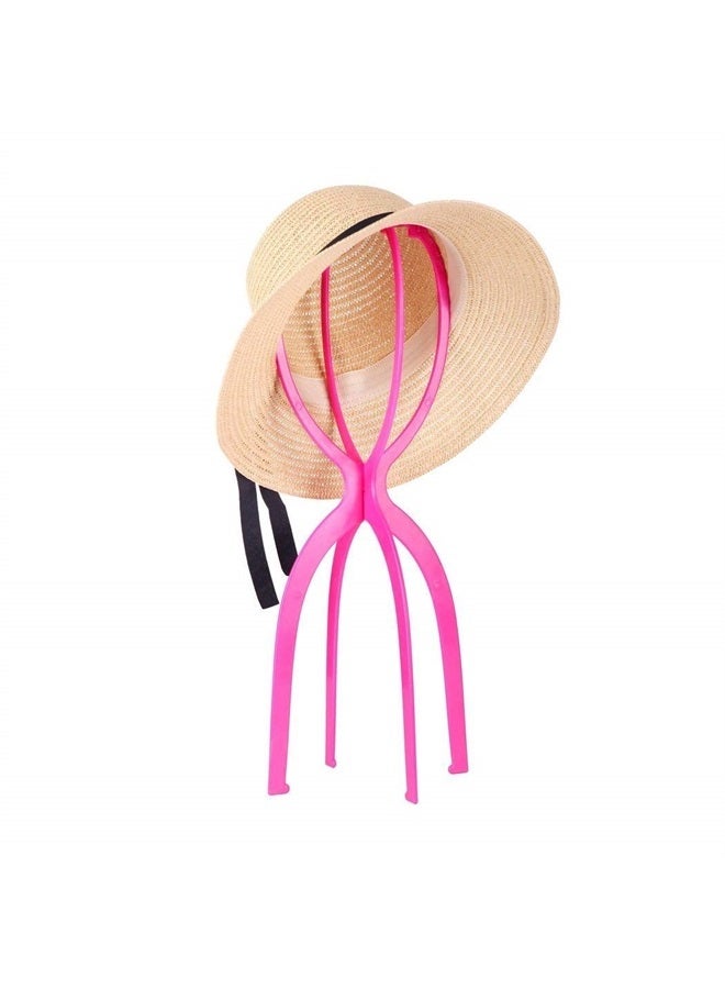 Dreamlover 2 Pack 19.7 Inches Portable Tall Wig Stands for All Wigs, Collapsible Wig Dryer, Durable Wig Display Tool, Travel Wig Stands, Hot Pink