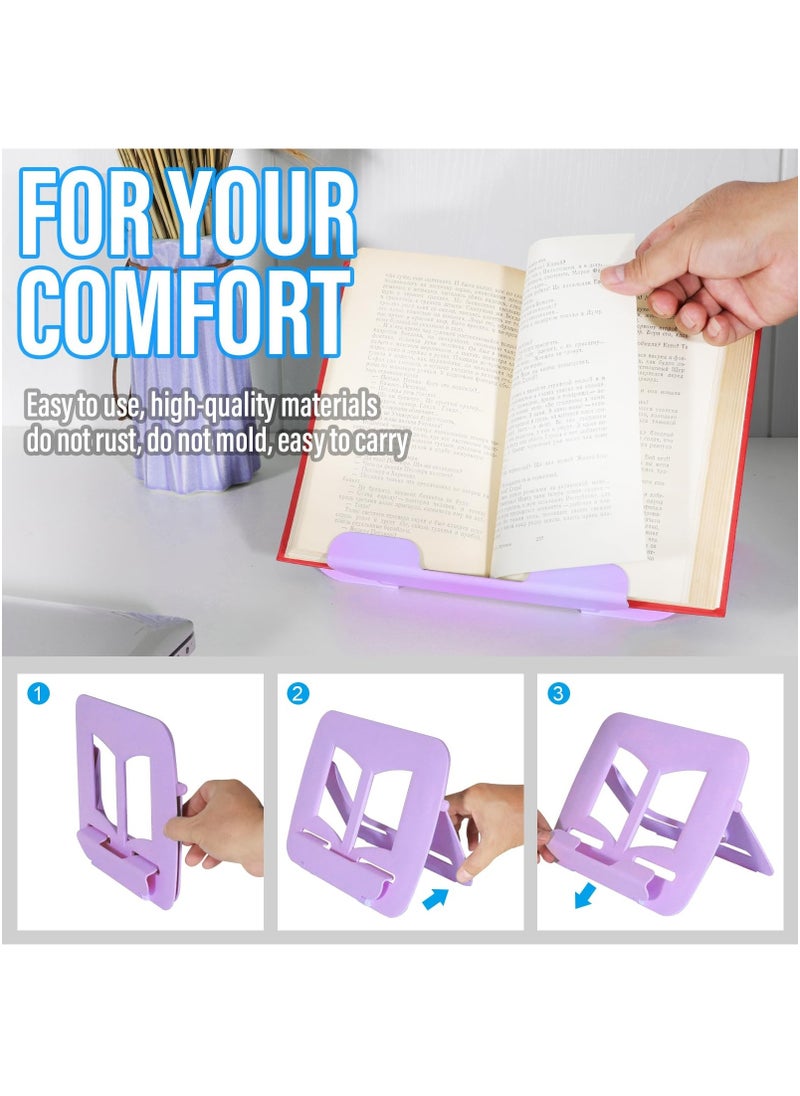 KASTWAVE - New Book Stand Book Holder Book Stand for Reading Adjustable Book Holder for Reading Not Prone to Rust and Corrosion (Purple) - Image 1