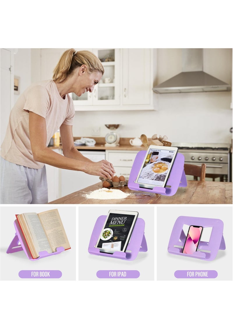 KASTWAVE - New Book Stand Book Holder Book Stand for Reading Adjustable Book Holder for Reading Not Prone to Rust and Corrosion (Purple) - Image 1