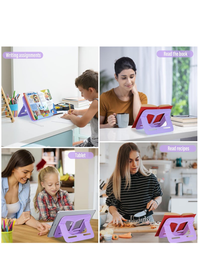 KASTWAVE - New Book Stand Book Holder Book Stand for Reading Adjustable Book Holder for Reading Not Prone to Rust and Corrosion (Purple) - Image 1