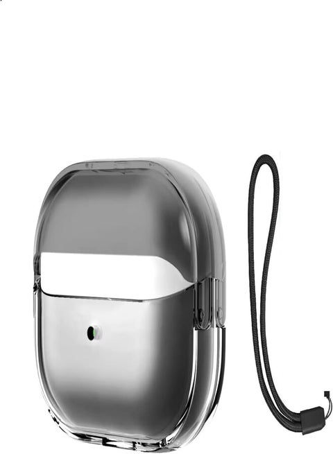 Fekra Premium Soft Transparent Case For Samsung Galaxy Buds 3 Pro/Buds 3 Case Shockproof (Secure Lock) Galaxy Buds 3 & Galaxy Buds 3 Pro (2024) with Lenyard (Lyo Black)