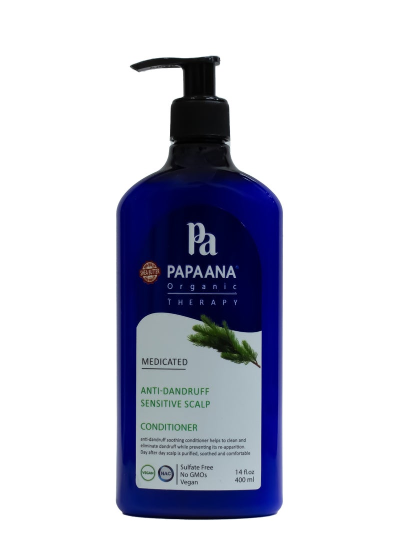Papaana Organic Anti-Dandruff Sensitive Shampoo with Shea Butter – 400ml, Gentle & Hydrating Solution for Sensitive Scalps with Shea Butter