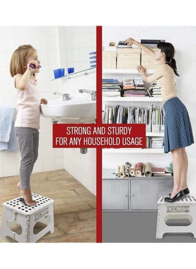 ACLIX Folding Step Stool For Adults And Kids Portable Collapsible Plastic Stool Chair Lightweight Foldable Step Stool For Home Kitchen Bathroom and Bedroom  - Image 2