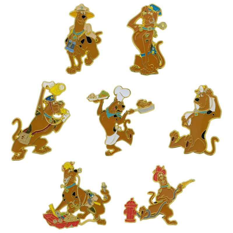 Buckle Down Scooby Doo Mystery Enamel Pin Blind Box Series, Scooby Doo as a Doctor, Detective, Policeman, Safari Adventurer, Chef, Construction Worker, or Firefighter - Image 1