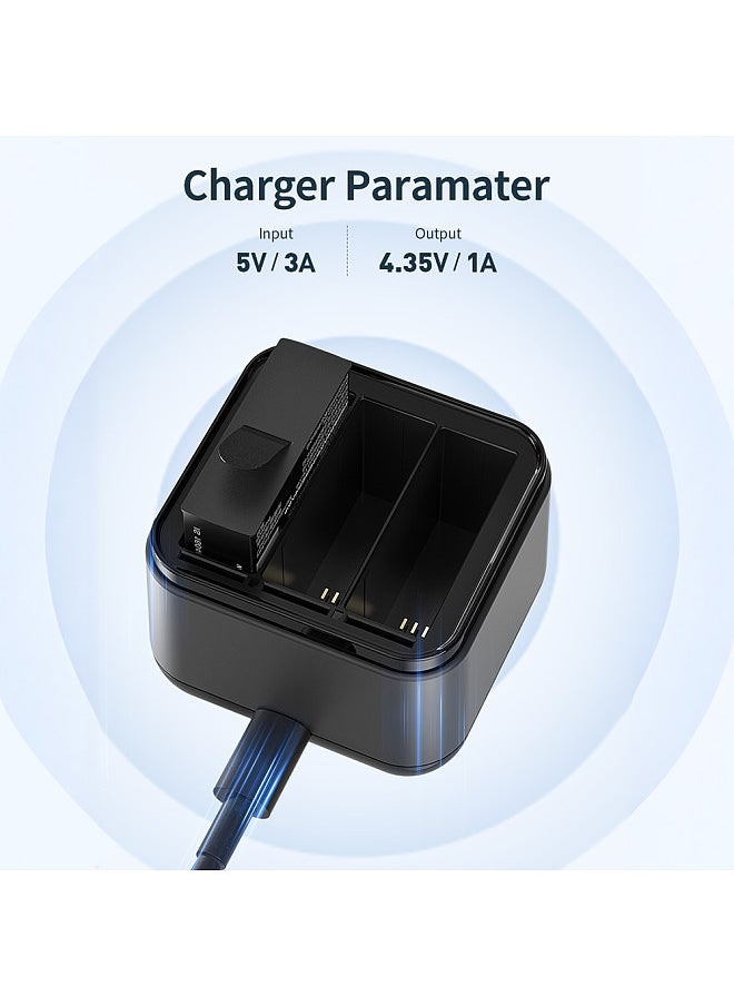 aMagisn AC21 Battery Charger with 3 Battery Channels Charging Box with USB Port & 2 Card Slots Compatible with Insta 360 Ace Pro/Ace  - Image 5