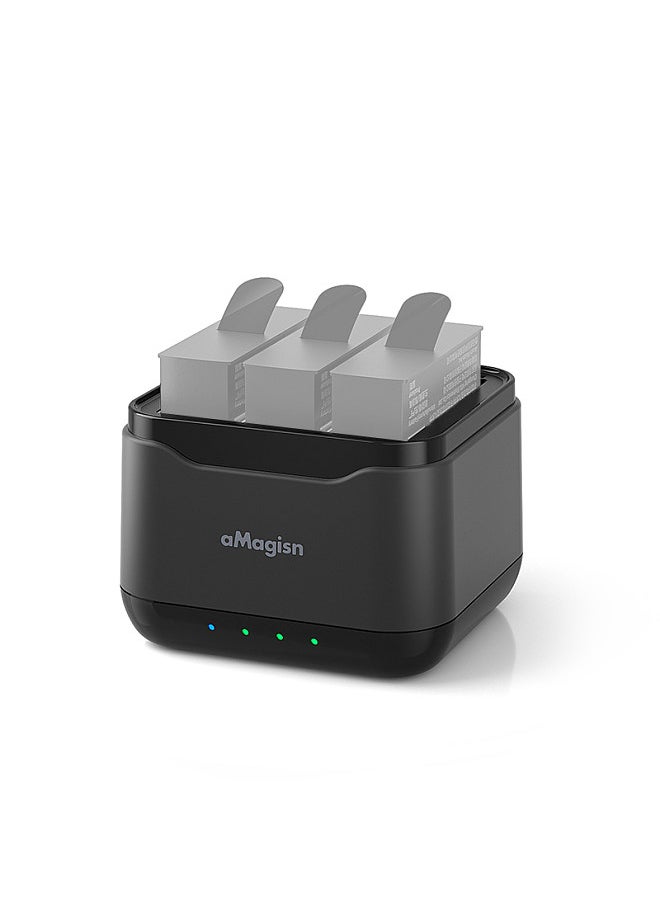 aMagisn AC21 Battery Charger with 3 Battery Channels Charging Box with USB Port & 2 Card Slots Compatible with Insta 360 Ace Pro/Ace  - Image 1