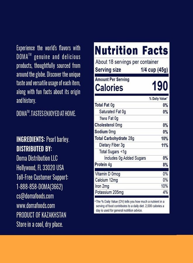 DOMA Pearl Barley 3.52lb (2x1.76 lb) – Great for Soups, Stews, Salads, Risotto, Pilaf, Nutrient-Rich, Premium Grains, Non-GMO - Image 2