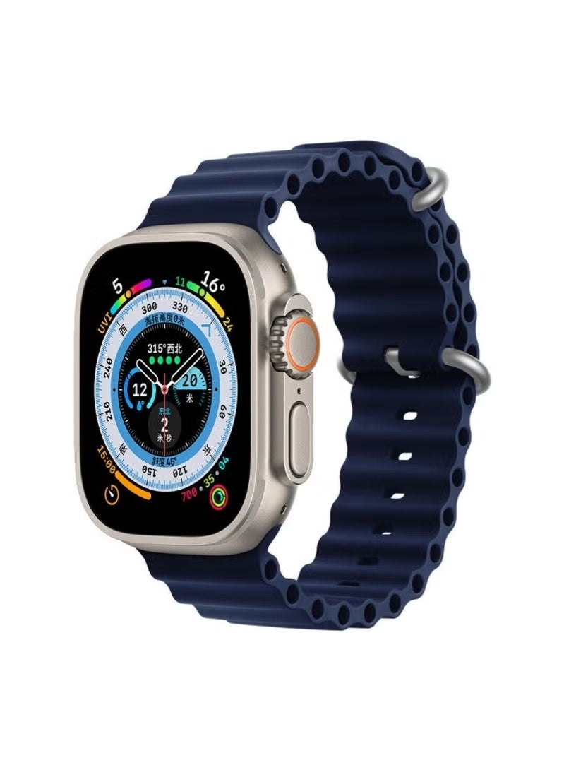 Soft Silicone Ocean Band Compatible With Apple Watch Ultra Band 49mm,45mm,44mm,42mm For Men Women High Quality Adjustable Bands - Image 3