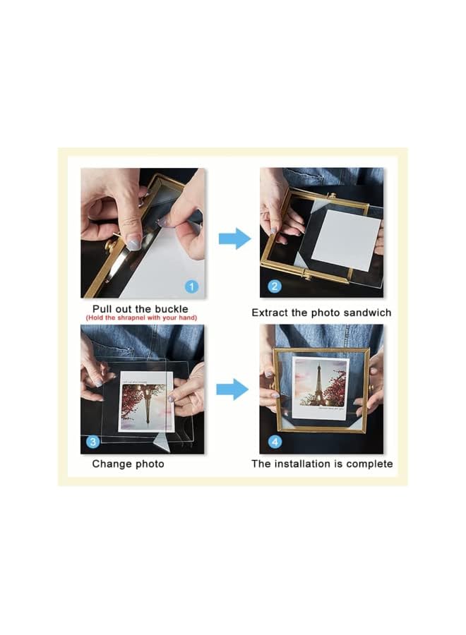 S-TOP Vintage Style Photo Frame, Simple Metal Geometric Picture Frames for Tabletop or Wall Mounting Display 4x6 - Image 4