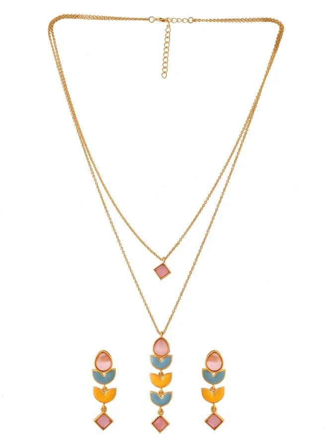 فويلا طقم قلادة أصفر أزرق إلى الأبد