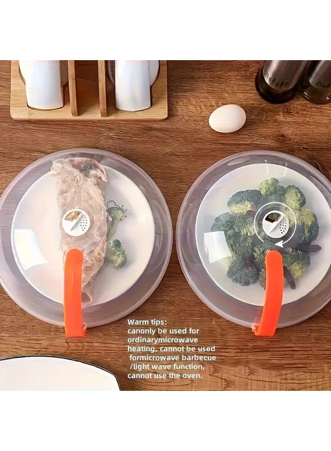Transparent Microwave Splash Cover With Steam Holes And Easy Grip Handle - Image 5