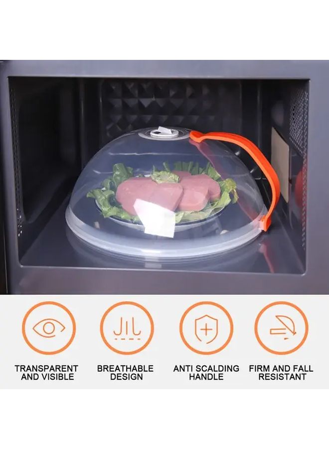 Transparent Microwave Splash Cover With Steam Holes And Easy Grip Handle - Image 3