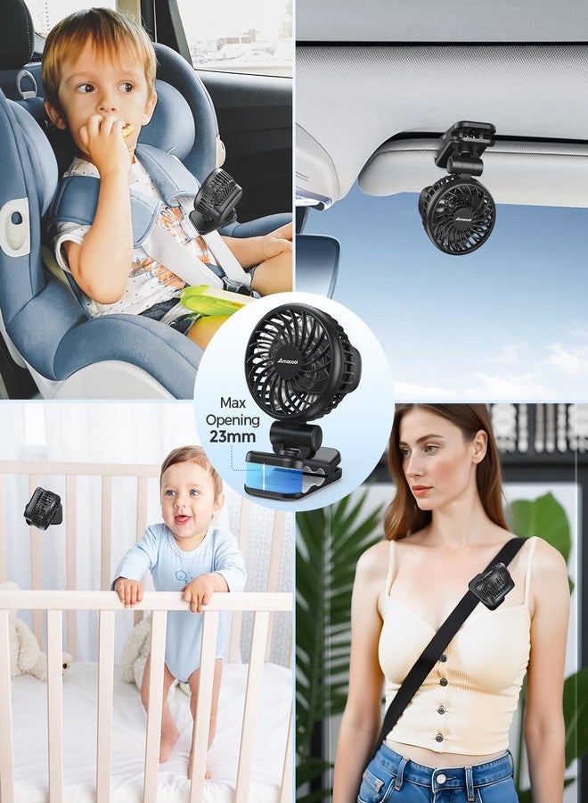 AMACOOL Mini Baby Fan with Clip for Carrier/Baby Car Seat/Bassinet, 3-Speed Portable Fan, 10H Cooling Rechargeable, Ultra Light 0.24 lb, Safe Gaps, 360° Rotatable for Diaper Backpack Stroller Travel - Image 5