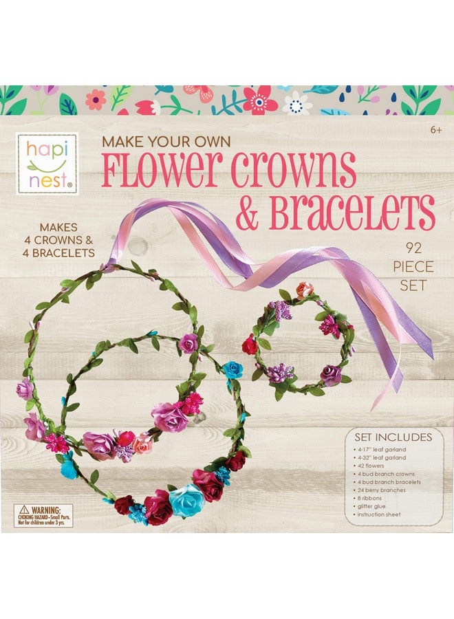هابينيست مجموعة صنع تاج الزهور بنفسك ومجموعة صناعة الأساور من Hapinest، مجموعة صنع تاج الزهور بنفسك ومجموعة صناعة عصابة الرأس، هدايا عيد ميلاد مثالية، فنون وحرف يدوية للبنات والأولاد من سن 6 إلى 7 سنوات فما فوق - Image 1