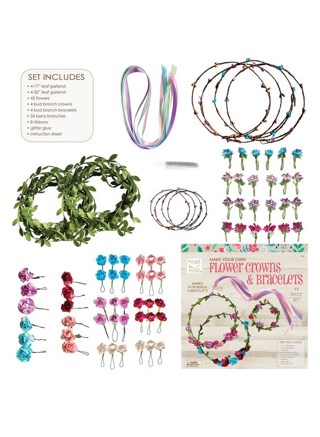 هابينيست مجموعة صنع تاج الزهور بنفسك ومجموعة صناعة الأساور من Hapinest، مجموعة صنع تاج الزهور بنفسك ومجموعة صناعة عصابة الرأس، هدايا عيد ميلاد مثالية، فنون وحرف يدوية للبنات والأولاد من سن 6 إلى 7 سنوات فما فوق - Image 3