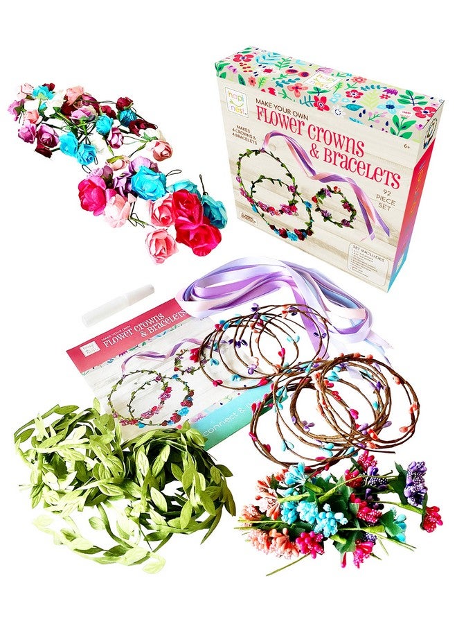 هابينيست مجموعة صنع تاج الزهور بنفسك ومجموعة صناعة الأساور من Hapinest، مجموعة صنع تاج الزهور بنفسك ومجموعة صناعة عصابة الرأس، هدايا عيد ميلاد مثالية، فنون وحرف يدوية للبنات والأولاد من سن 6 إلى 7 سنوات فما فوق - Image 4