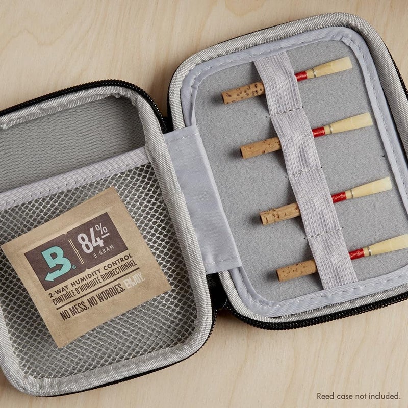 Boveda باوفيدا 84% حزم التحكم في الرطوبة ثنائية الاتجاه لقصب الآلات الوترية - الحجم 8، 10 حزمة - ماصات الرطوبة - تحمي من الجفاف والانقسام - مرطبات قصب مغلفة بشكل فردي لأداء اليوم - Image 2