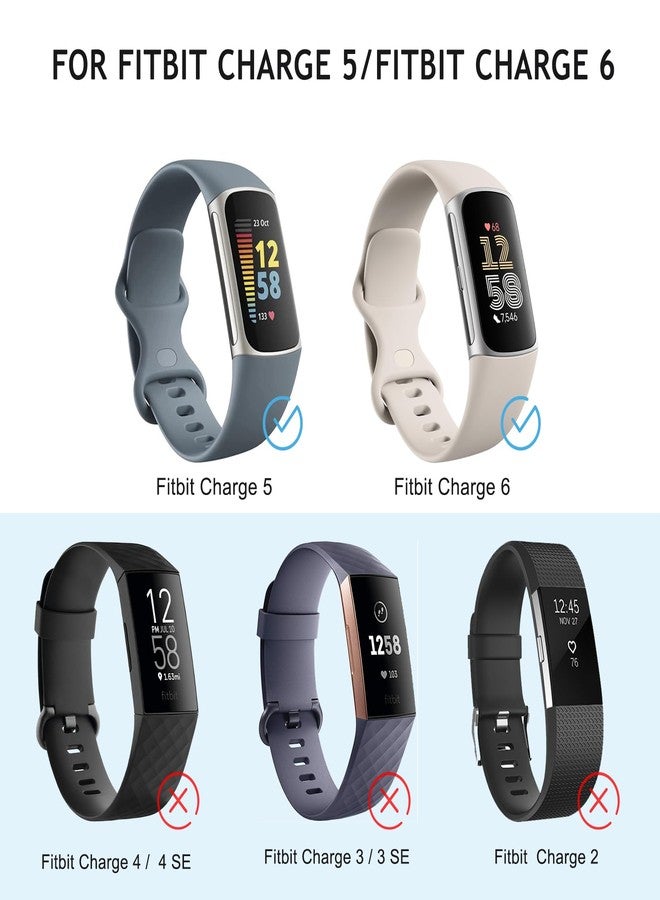 اي كي عبوة من قطعتين من الأساور الرياضية المتوافقة مع أساور Fitbit Charge 6 / أساور Fitbit Charge 5، أساور معصم بديلة ناعمة كلاسيكية لسوار Fitbit Charge 6/5 لتتبع اللياقة البدنية والصحة (أسود، كبير) - Image 2