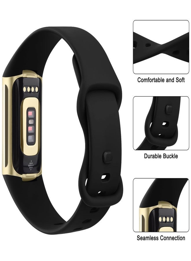 اي كي عبوة من قطعتين من الأساور الرياضية المتوافقة مع أساور Fitbit Charge 6 / أساور Fitbit Charge 5، أساور معصم بديلة ناعمة كلاسيكية لسوار Fitbit Charge 6/5 لتتبع اللياقة البدنية والصحة (أسود، كبير) - Image 4
