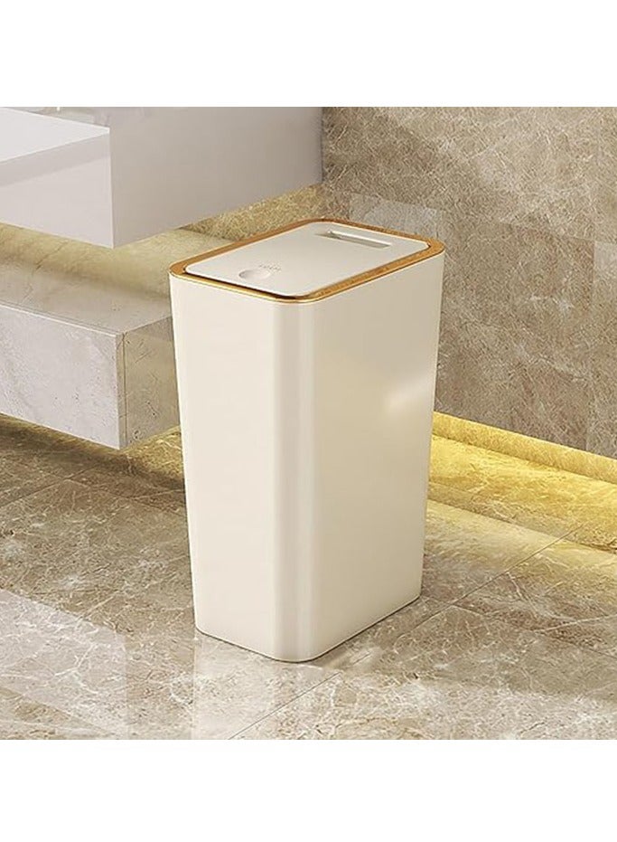 Arabest Trash Can with Lid, Garbage Can, Trashcan with Lid, Multipurpose Trash Bin with Lid, Easy Clean Wastebasket for Home, Kitchen, Bedroom, Office, Under Desk Prime, White - Image 2