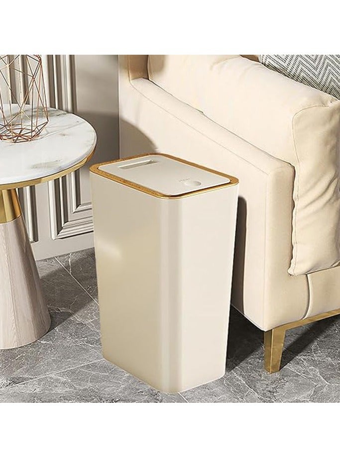 Arabest Trash Can with Lid, Garbage Can, Trashcan with Lid, Multipurpose Trash Bin with Lid, Easy Clean Wastebasket for Home, Kitchen, Bedroom, Office, Under Desk Prime, White - Image 4