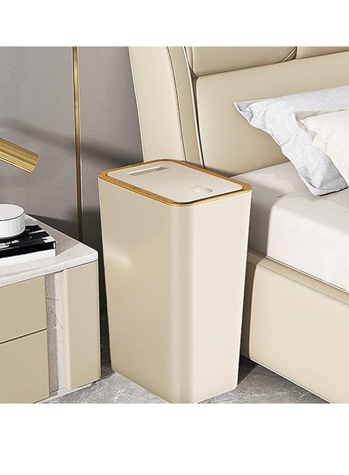 Arabest Trash Can with Lid, Garbage Can, Trashcan with Lid, Multipurpose Trash Bin with Lid, Easy Clean Wastebasket for Home, Kitchen, Bedroom, Office, Under Desk Prime, White - Image 5