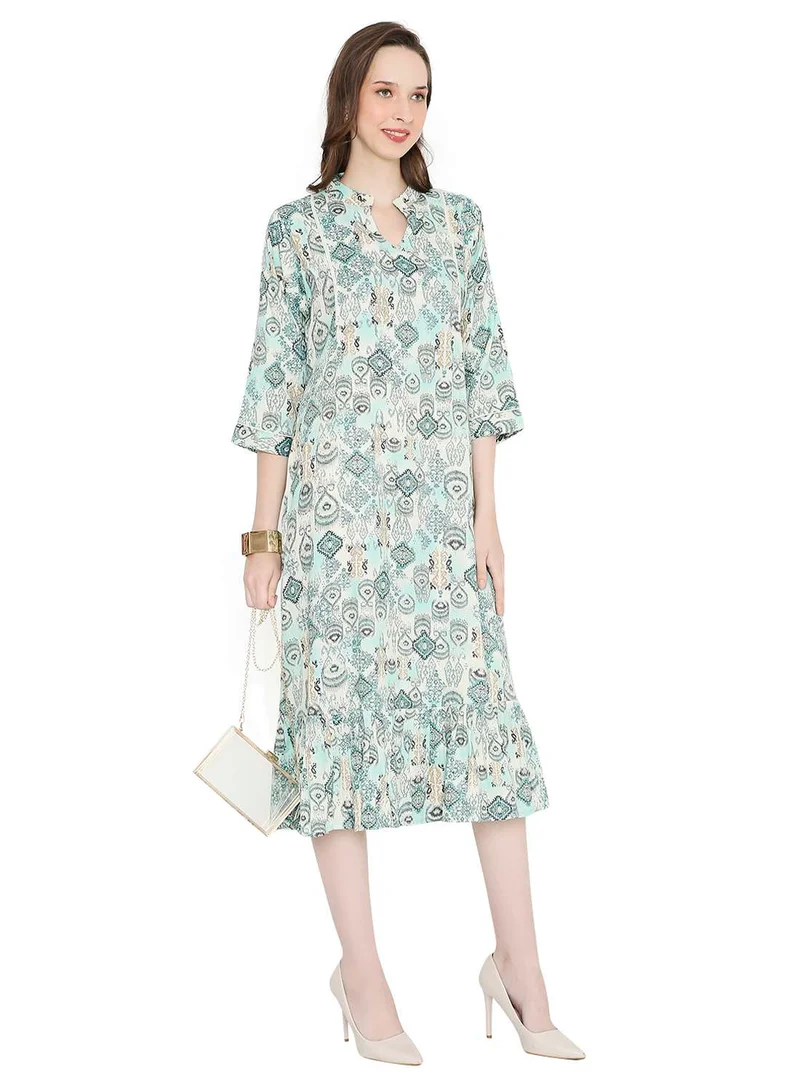 HANA & SARA UNIQUE PRINTED CASUAL STYLED SHORT ARABIC KAFTAN JALABIYA DRESS