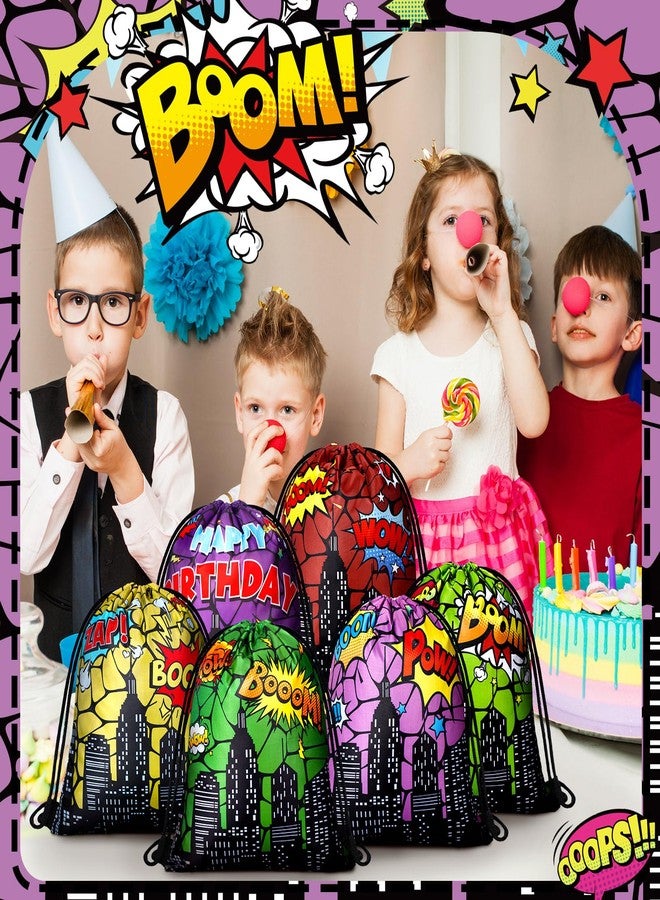 Lothee 30 Pcs Hero Party Favor Bags Hero Birthday Party Decorations Gift Treat Goodie Candy Backpack Drawstring Bag (Heroic Style) - Image 5