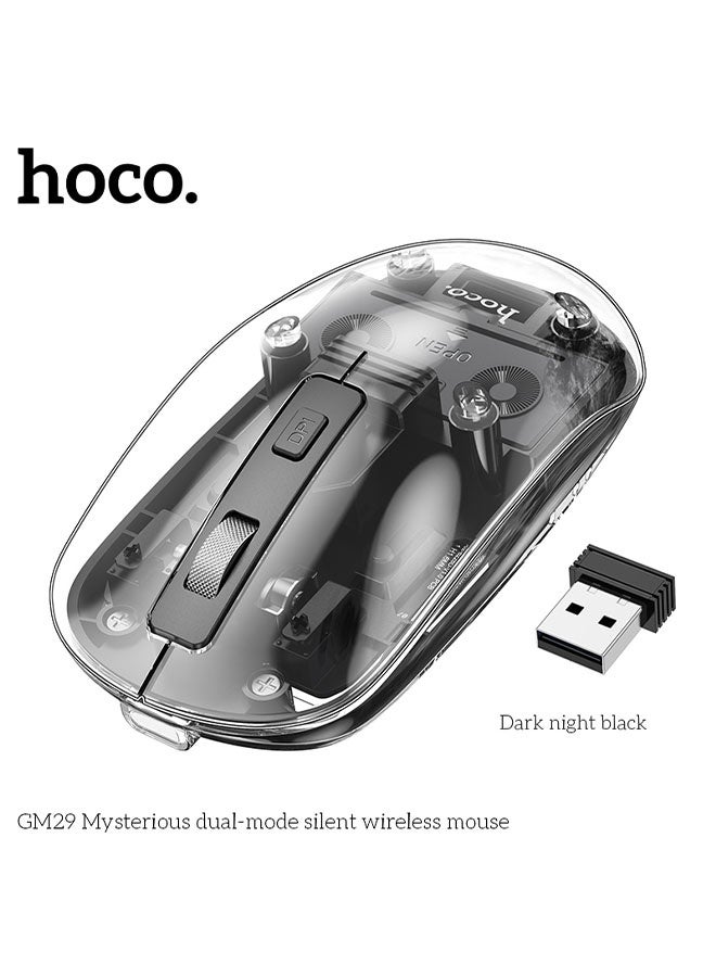 هوكو. ماوس لاسلكي صامت مزدوج الوضع غامض GM29 (أسود) - Image 2