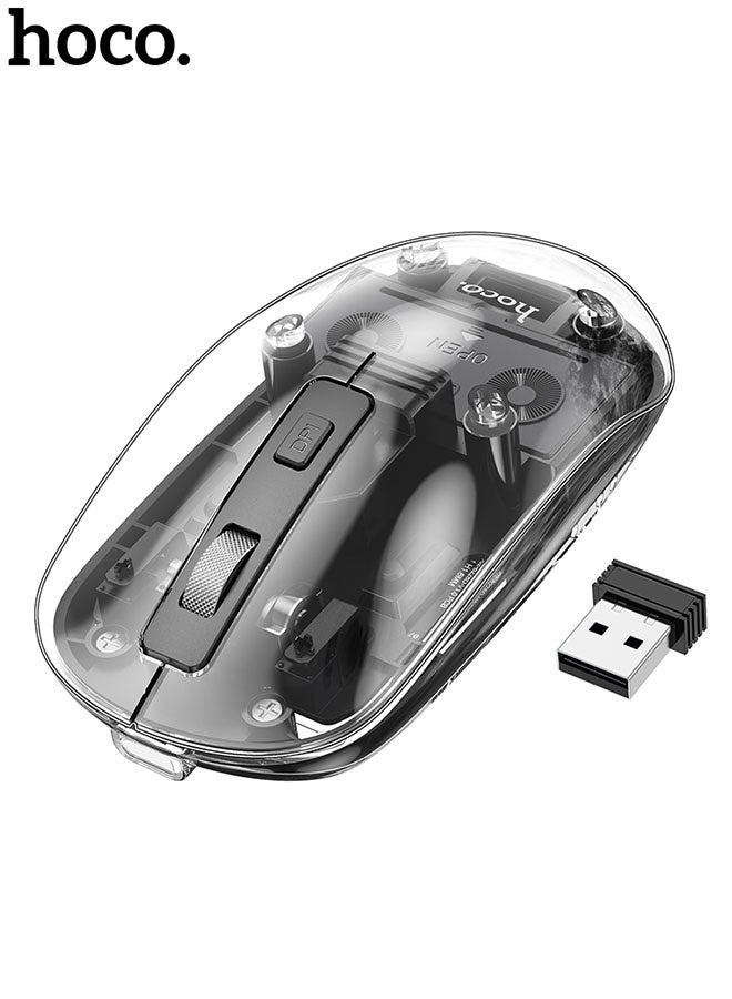 هوكو. ماوس لاسلكي صامت مزدوج الوضع غامض GM29 (أسود) - Image 1