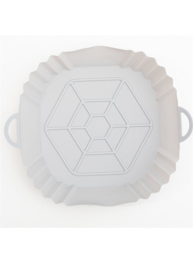 Air Fryer Silicone Pot Air Fryer Silicone Baking Tray Heat Resistant Easy To Clean Non-stick Coated Baking Tray-Specifications:Square Gray - Image 1