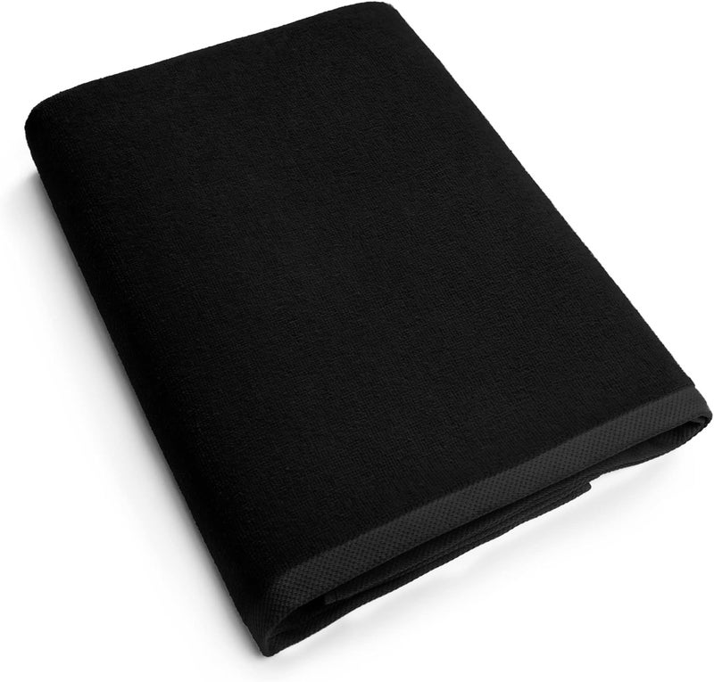 Softerry  Solid Beach Towel 30 x 60 inch Extra Soft Pool and Resort Style  100 Cotton 1 Towel Black - Image 1