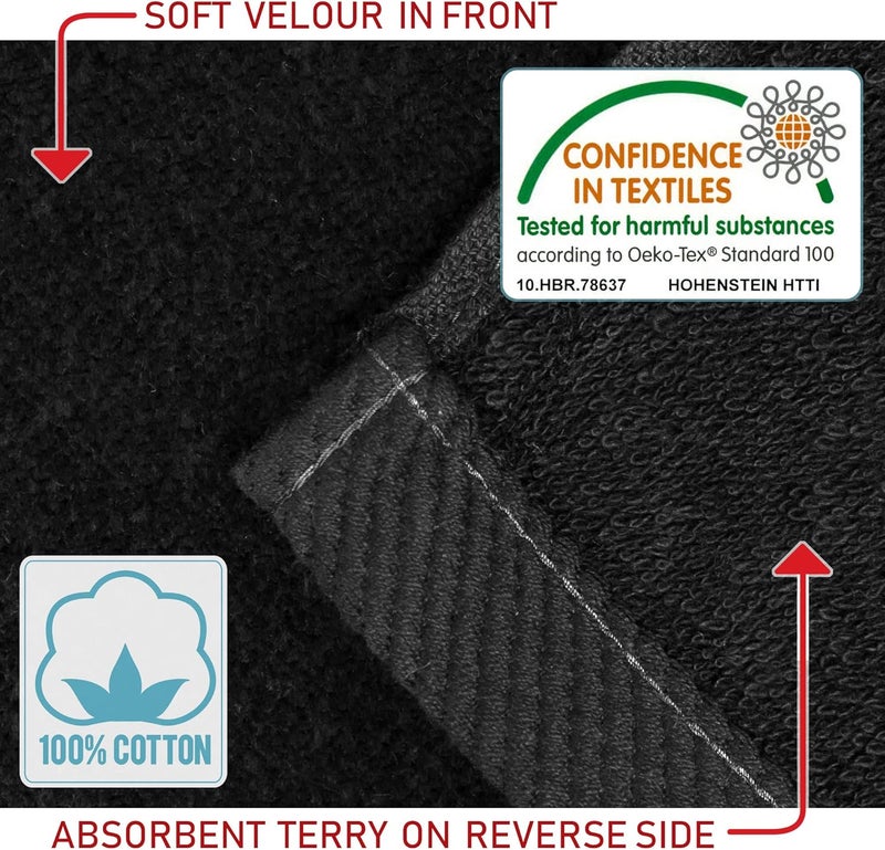 Softerry  Solid Beach Towel 30 x 60 inch Extra Soft Pool and Resort Style  100 Cotton 1 Towel Black - Image 3