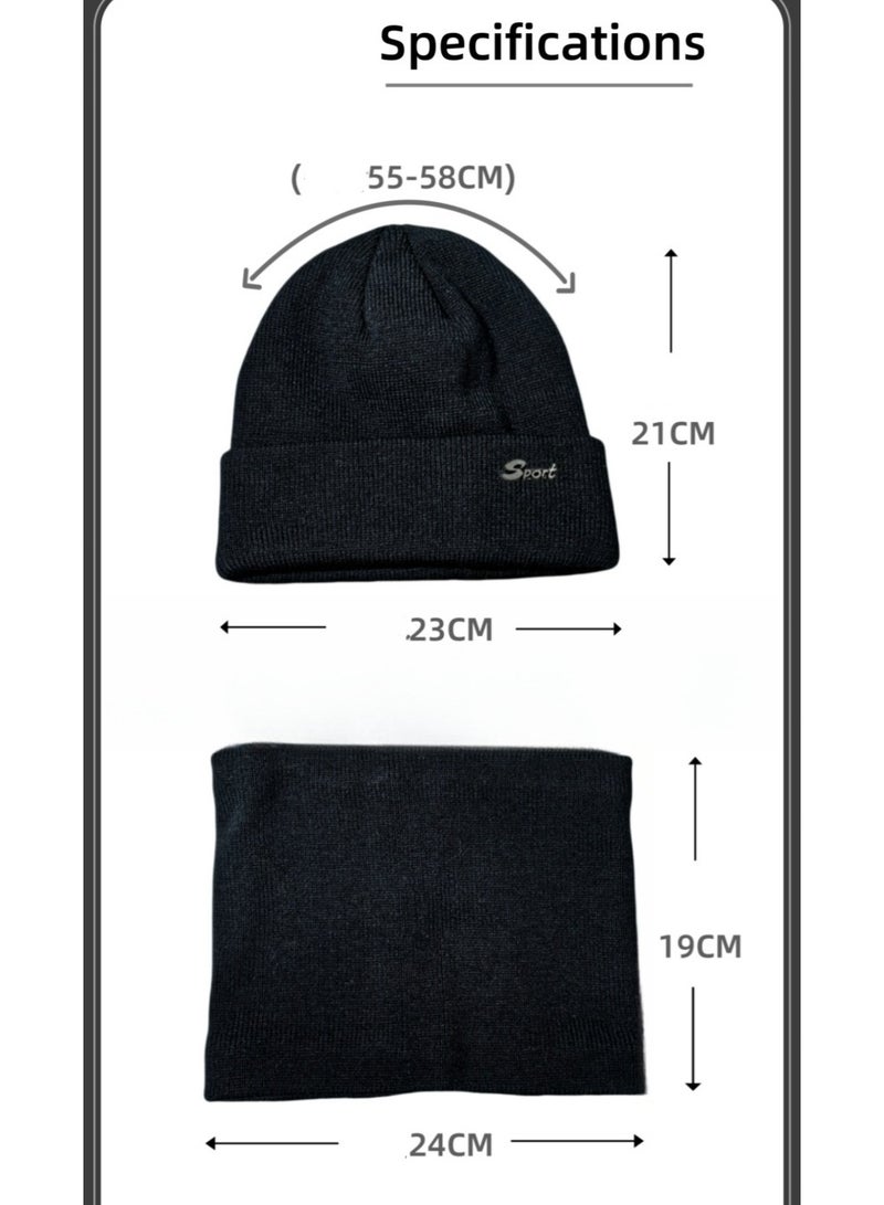 HALAMODO قبعة دلو للرجال قبعة دافئة للرجال قبعة محبوكة مقاومة للبرد ومقاومة للرياح قبعة شتوية للخارج، قبعة شتوية قبعة محبوكة قبعات تخزين (قبعة وشال) - Image 5