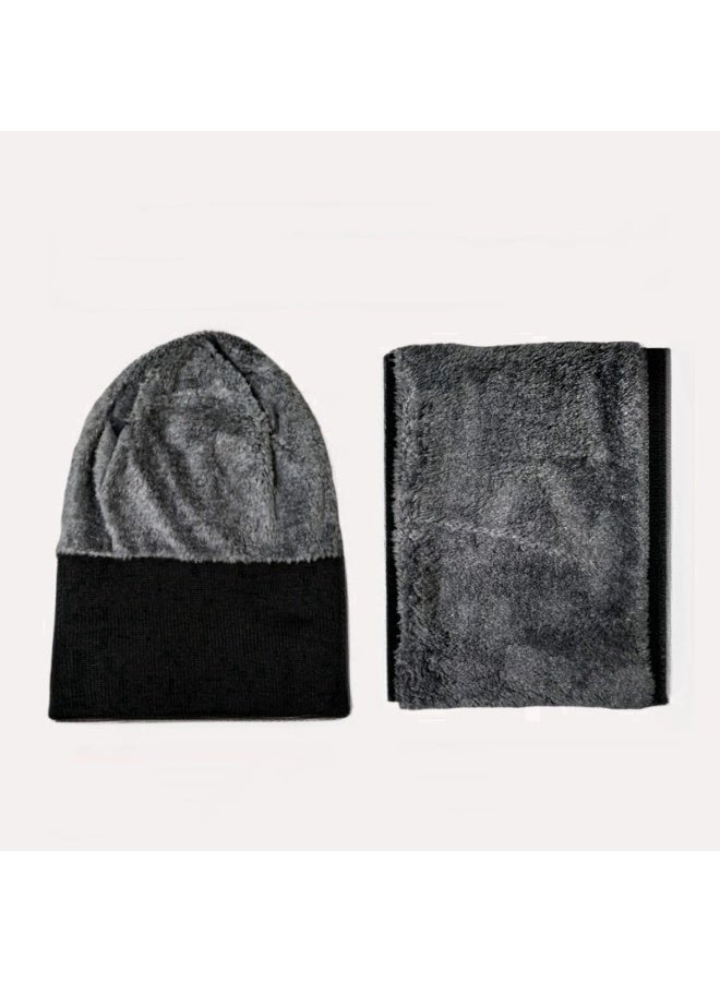 HALAMODO قبعة دلو للرجال قبعة دافئة للرجال قبعة محبوكة مقاومة للبرد ومقاومة للرياح قبعة شتوية للخارج، قبعة شتوية قبعة محبوكة قبعات تخزين (قبعة وشال) - Image 3