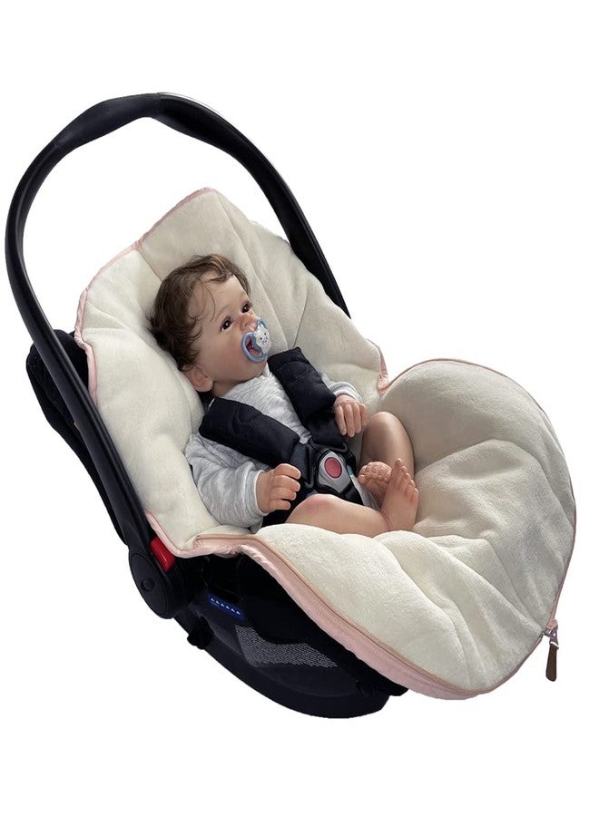 funlife 4 in 1 Universal Waterproof Anti-Wind Infant Car Seat Cover Integrated Ultra Soft Liner and Winter Carseat Bunting Bag Cover,Pink,0-12M - Image 4