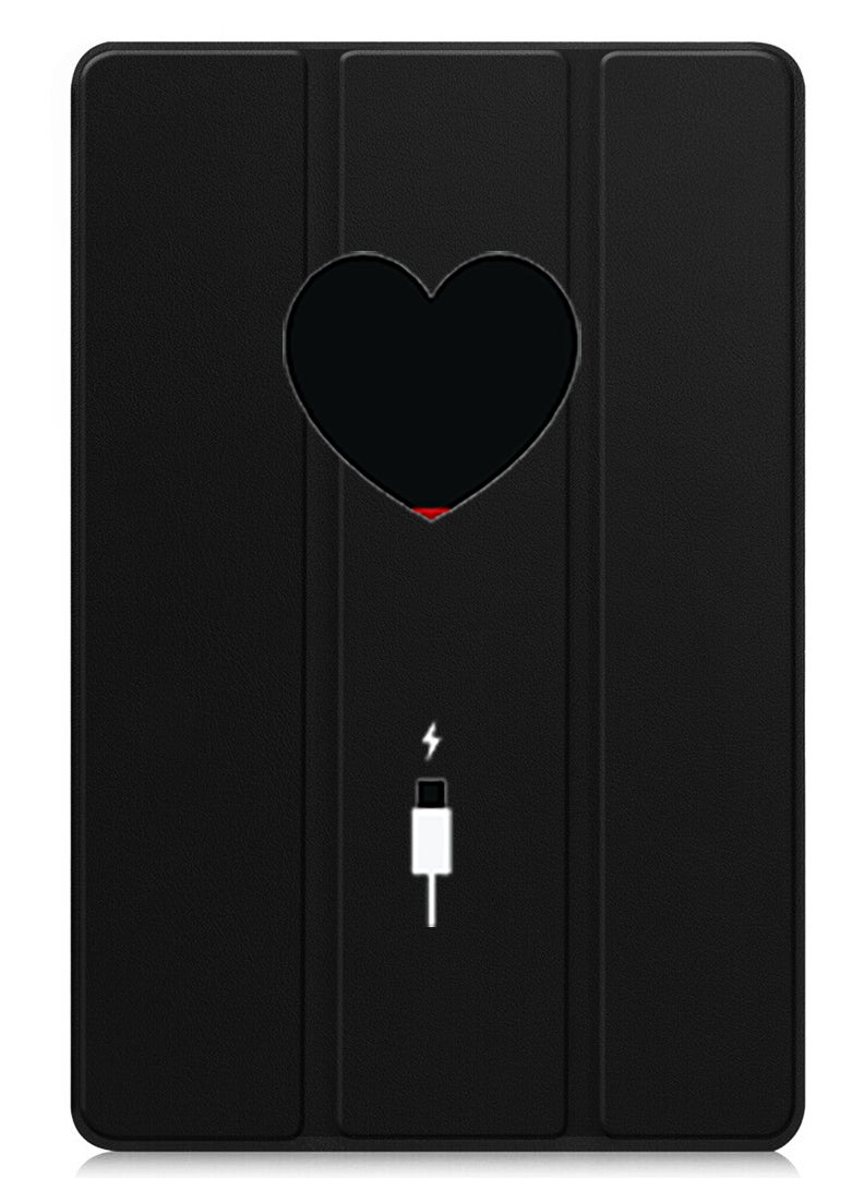 Theodor Protective Flip Case For Apple iPad Air 13 (2024) With Trifold Stand Auto Wake Sleep Shockproof Cover Heart Battery Low - Image 1