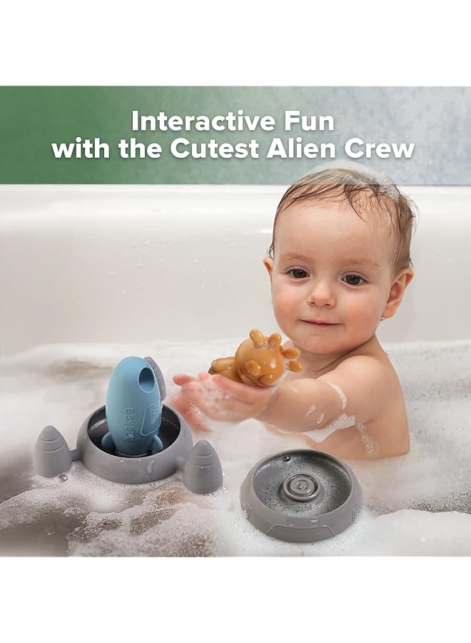 haakaa Alien Explorers Baby Bath Toys Food Grade Silicone Alien Squirt Toys For Toddlers Mold Free Floating Water Toys For Bathtubs Pools & Beaches Detachable Design For Kids Ages 1 3(Whole Set) - Image 2