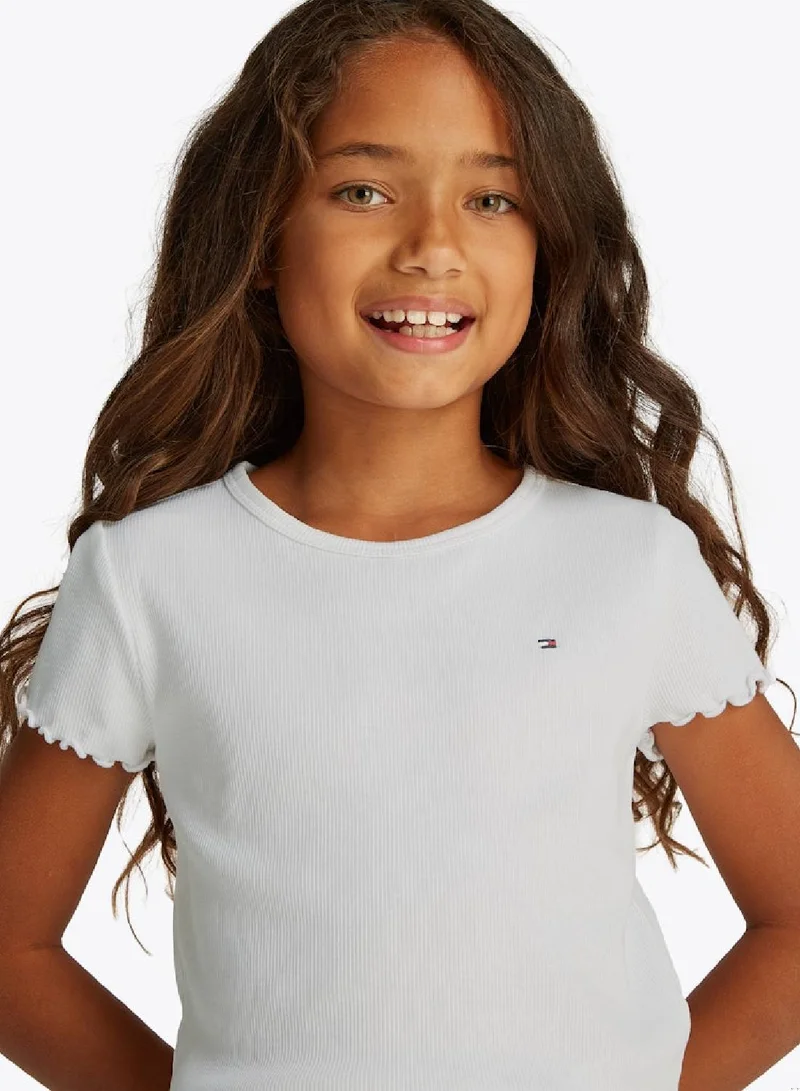 TOMMY HILFIGER Ruffle Ribbed Top