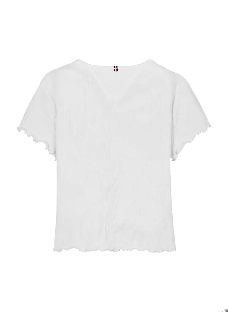 TOMMY HILFIGER Ruffle Ribbed Top