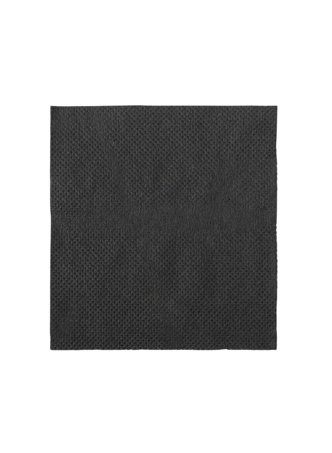 Restaurantware Luxenap 7.87 Inch Cocktail Napkins, 100 Disposable Beverage Napkins - 2-Ply, Linen Feel, Black Paper Bar Napkins, Soft And Absorbent, For Coffee Or Snacks  - Image 1