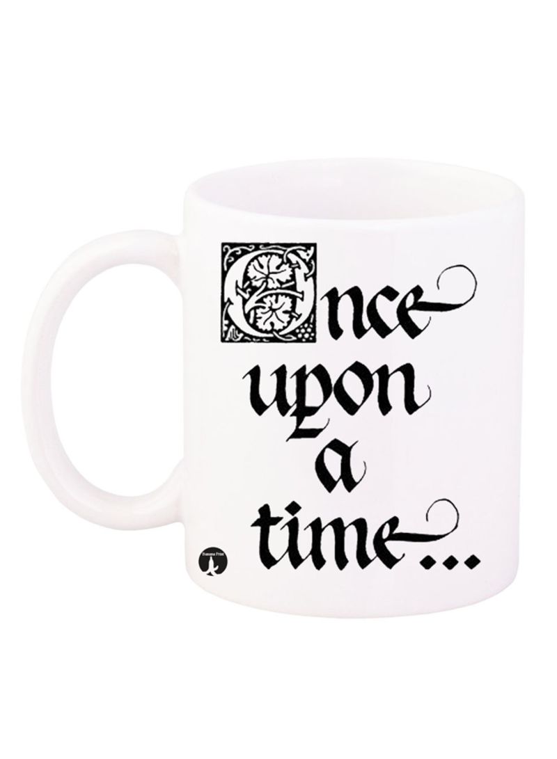 RKN Once Upon A Time Printed Coffee Mug White/Black 12ounce