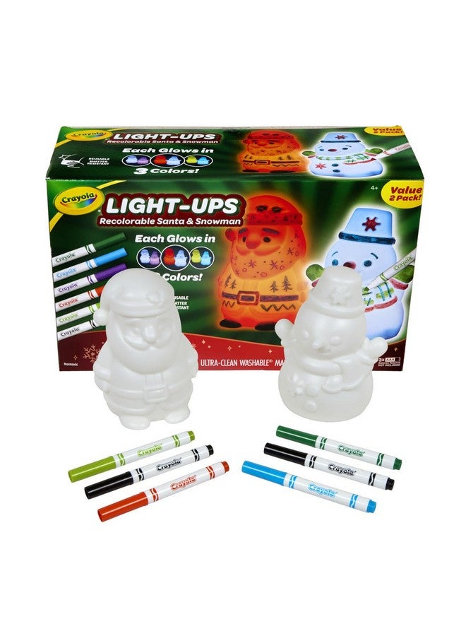 Crayola Light Ups Santa and Snowman Bundle, Recolorable Light Up Toy, Gift for Kids, 5, 6, 7, 8 - Image 2