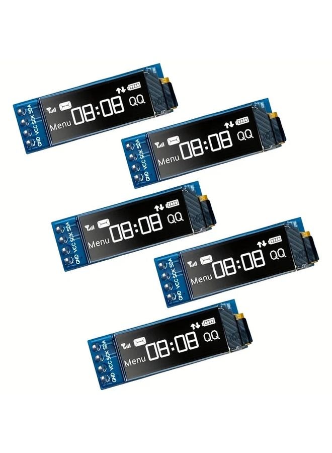 5pcs 0.91 Inch I2C OLED Display Module Blue SSD1306 Screen Driver DC 3.3V 5V For Arduino - Image 2