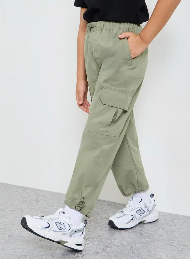 Take Two Boys Green Cotton Cargo Pants